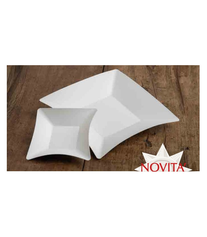 8 Piatti Flower Shape Bianco carta compostabile 23cm