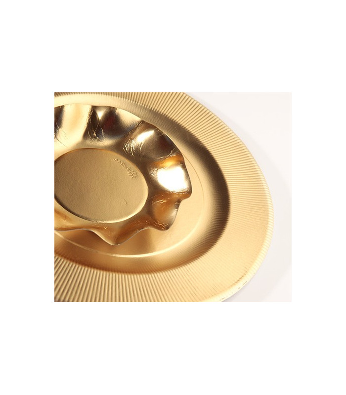 Piatti Piani di Carta a Righe Oro Metallizzato Lucido 27 cm 8 Pz