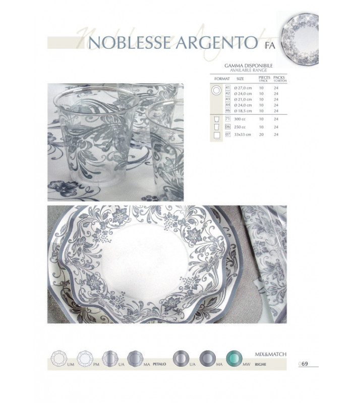 Bicchieri di Plastica Noblesse Argento 300 cc