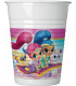 Bicchiere plastica 200 ml Shimmer & Shine Glitter Friends 8 pz